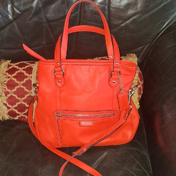 Coach Vibrant Red Tote Bag - Picture 1 of 8